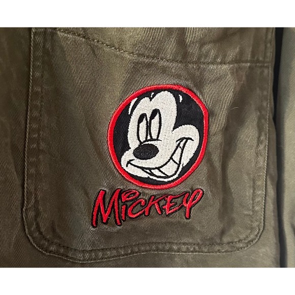 Disney Apparel X MOUSSY Mickey Mouse Embroidered Button Front Shirt Size F OS - Picture 5 of 5